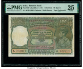 India Reserve Bank of India 100 Rupees ND (1943) Pick 20f Jhun4.7.3C PMG Very Fine 25. The scarcer front facing watermark is noticed. Staple holes at ...