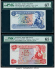 Matching Serial Number Mauritius Bank of Mauritius 5; 10 Rupees ND (1967) Pick 30a; 31a PMG Gem Uncirculated 65 EPQ; Superb Gem Unc 67 EPQ. 

HID09801...