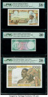 Morocco Banque du Maroc 5 Dirhams 1968 / AH1387 Pick 53e PMG Choice About Unc 58 EPQ; Qatar & Dubai Currency Board 1 Riyal ND (ca. 1960) Pick 1a PMG V...