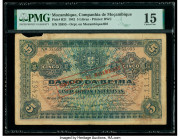 Mozambique Companhia De Mocambique 5 Libras 15.9.1919 Pick R21 PMG Choice Fine 15. Cancelled stamp, roulette punch and edge piece missing.

HID0980124...