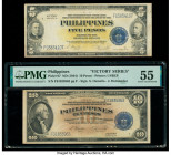 Philippines Philippine National Bank 5; 10 Pesos ND (1944) Pick 96; 97 Very Fine; PMG About Uncirculated 55. 

HID09801242017

© 2020 Heritage Auction...