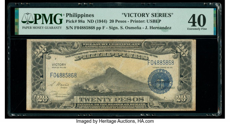 Philippines Philippine National Bank 20 Pesos ND (1944) Pick 98a PMG Extremely F...