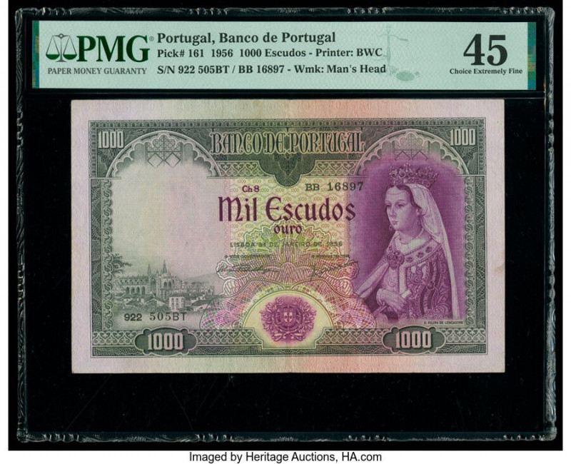 Portugal Banco de Portugal 1000 Escudos 31.1.1956 Pick 161 PMG Choice Extremely ...