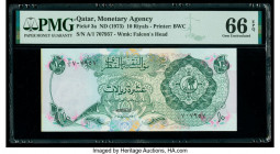 Qatar Qatar Monetary Agency 10 Riyals ND (1973) Pick 3a PMG Gem Uncirculated 66 EPQ. 

HID09801242017

© 2020 Heritage Auctions | All Rights Reserved
