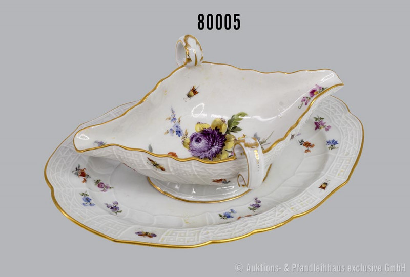 Porzellan-Sauciere, Meissen, aus dem Service für Kaiser Wilhelm II. (1888-1918),...
