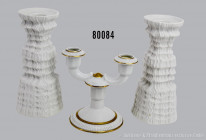 Konv. 2 Porzellan Kerzenleuchter, Rosenthal, H 17,5 cm, dazu zweiarmiger Kerzenständer, Rosenthal, H 11,5 cm, sehr guter Zustand