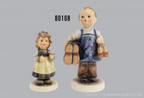 Konv. 2 Goebel Hummel Figuren, dabei 143 "Meister Wichtig" und 194 "Für Dich", versch. Herstellungszeiträume, bei Figur 143 am Boden einige Glasurriss...
