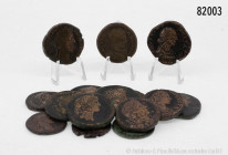 Römische Kaiserzeit, Konv. 15 Bronzemünzen (davon 2 provinzialrömische Prägungen), dabei Sesterz und Dupondius des Commodus, Sesterz des Hadrian, etc....