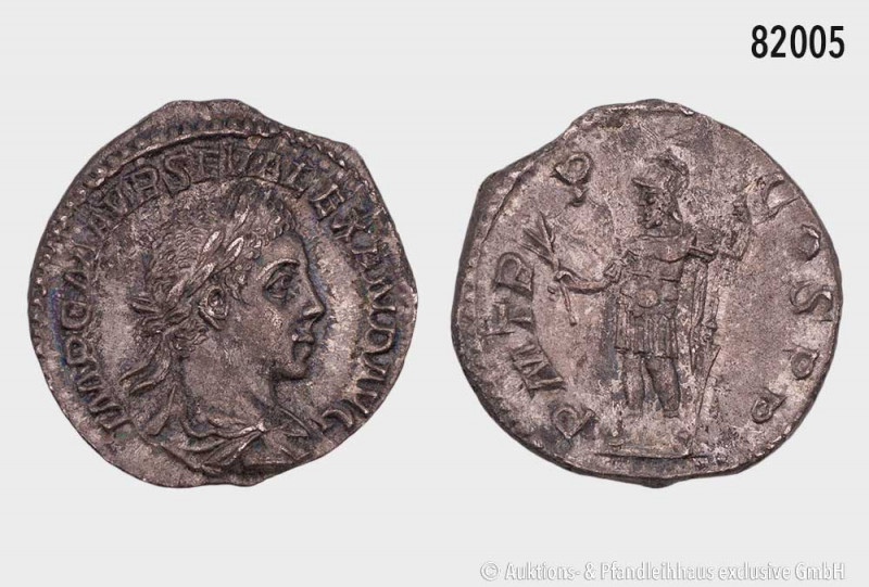 Römische Kaiserzeit, Severus Alexander (222-235), Denar, Rom, Rs. Mars nach link...
