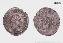 Römische Kaiserzeit, Philippus I. Arabs (244-249), Antoninian, ca. 247-249, Rom, Rs. Fides Exercitus, Feldzeichen, 3,11 g, 23 mm, RIC 62, etwas raue P...