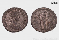 Römische Kaiserzeit, Probus (276-282), Antoninian, Ticinum, Rs. Fides mit 2 Feldzeichen nach links stehend, 3,35 g, 23 mm, Silbersud gut erhalten, fei...