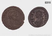 Konv. Aurelian (270-275), As, Rs. Aurelian und Severina, einander die Hand reichend, darüber Solbüste, 5,8 g, 25 mm, RIC 80, sehr schön-fast sehr schö...