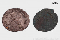 Konv. Claudius II. Gothicus (268-270), Antoninian, Mailand, Rs. Felicitas, 3,0 g, 21 mm, RIC 146, gutes Porträt von feinem Stil, etwas fleckige Patina...