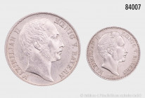 Bayern, Konv. Vereinstaler 1861 und 1/2 Gulden 1864, kleine Randfehler und Kratzer, fast vorzüglich