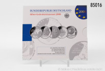 BRD, Silbergedenkmünzenset 2008, 5 x 10 Euro, 925er Sterlingsilber (insgesamt ca. 90 g Feinsilber), PP, in OVP, OVP mit leichten Lagerspuren