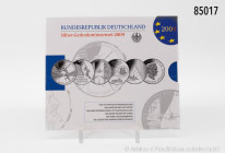 BRD, Silbergedenkmünzenset 2009, 6 x 10 Euro, 925er Sterlingsilber (insgesamt ca. 108 g Feinsilber), PP, in OVP, OVP mit Lagerspuren