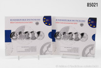 BRD, Konv. 2 x Silbergedenkmünzenset 2013, 10 x 10 Euro, 625er Silber, PP, in OVP, OVP mit Lagerspuren