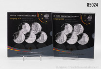 BRD, Konv. 2 x Silbergedenkmünzenset 2016, 10 x 20 Euro, 925er Sterlingsilber, Spiegelglanz/PP, original verpackt und in original Folie