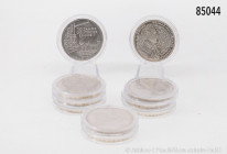 Aus Sammler-Nachlass: Konv. 10 x 10-DM-Gedenkmünzen aus 1988/2000, in Kapseln, vz-St, bitte besichtigen