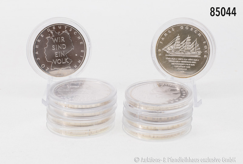 Aus Sammler-Nachlass: Konv. 10 x 10-Euro-Gedenkmünzen aus 2006/2014, in Kapseln,...