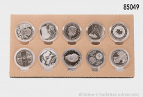 Aus Sammler-Nachlass: Konv. 10 x 10-Euro-Gedenkmünzen aus 2003/2014, verkapselt, PP, bitte besichtigen, teilweise mit Zertifikaten der VfS