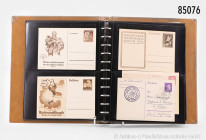 Album mit über 80 Postkarten, Deutsches Reich (dabei WHW, Olympische Winterspiele, SA), Bund, etc., Fundgrube, bitte besichtigen