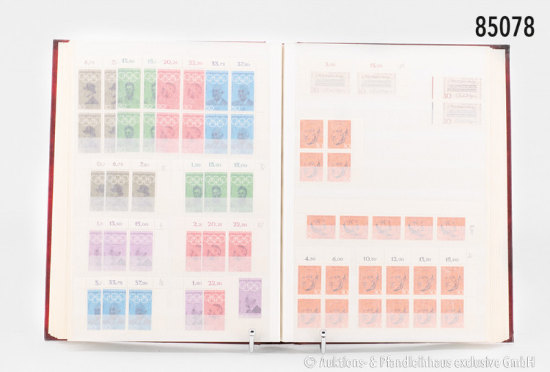 Konv. 3 Briefmarkenalben, Bund postfrisch ab den 1960er Jahren und postfrisch un...