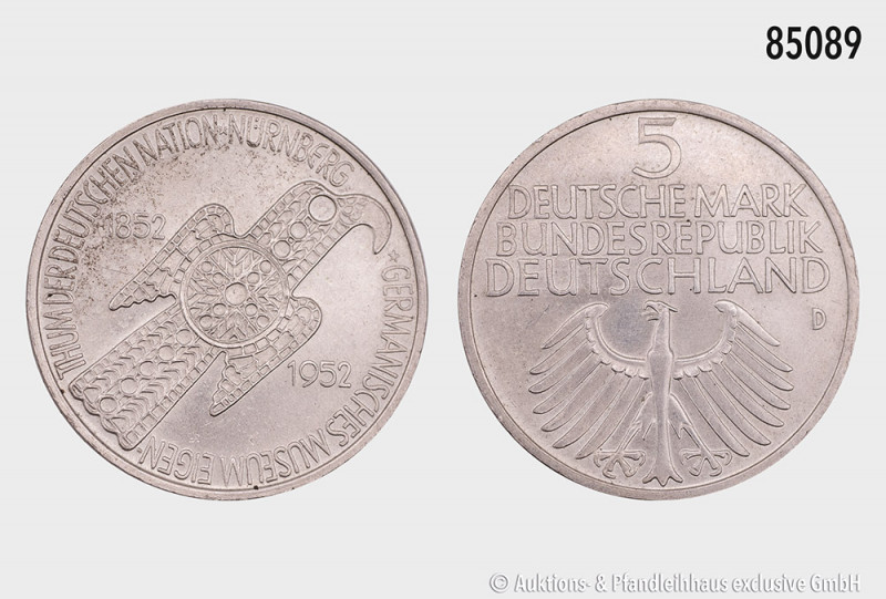 Bundesrepublik Deutschland, 5 DM 1952 D, Germanisches Nationalmuseum Nürnberg, 2...