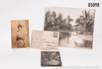 Sammlung Deutsch-Samoa, dabei verschiedene Origanal-Fotos aus der Kolonialzeit, 4 gelaufene Postkarten, etc., Fundgrube, bitte besichtigen, auf Foto n...