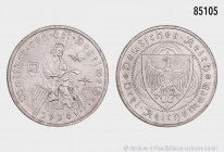 Weimarer Republik, 3 RM 1930 A, 700. Todestag von Walther von der Vogelweide, 30 mm, Jaeger 344, kleine Randfehler und Kratzer, fast vorzüglich-vorzüg...