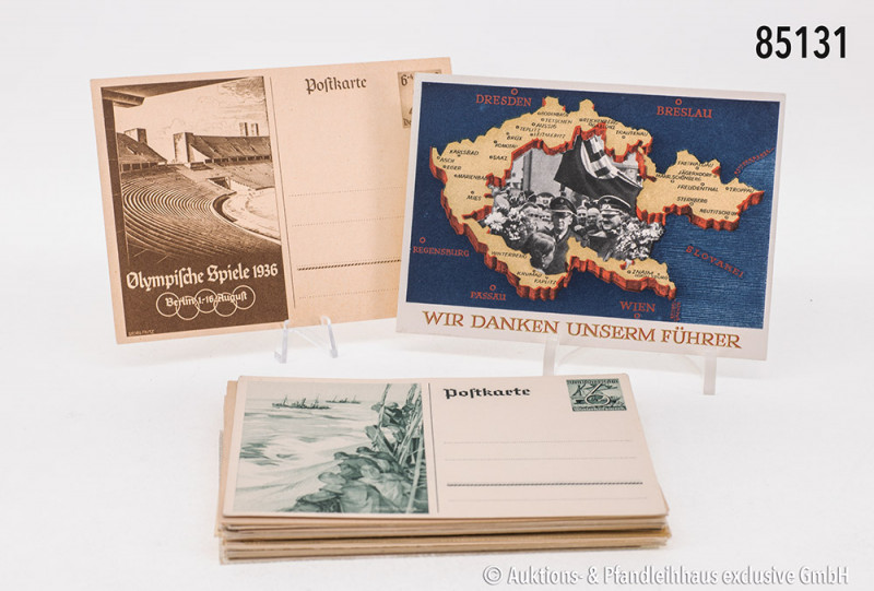 Konv. 45 Postkarten, überwiegend Deutsches Reich, dabei Olympische Spiele 1936, ...