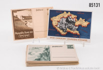 Konv. 45 Postkarten, überwiegend Deutsches Reich, dabei Olympische Spiele 1936, gelaufen und postfrisch, zumeist guter Zustand, Fundgrube, bitte besic...