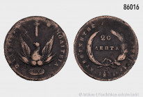 Griechenland, 20 Lepta 1831, 36 mm, KM 11, Divo 2, selten, fast sehr schön-sehr schön