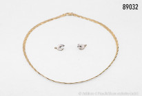 Konv. Kette, 333er Gold, L ca. 45 cm, 7,7 g, sehr guter Zustand, dazu 1 Paar Ohrstecker, 925er Sterlingsilber