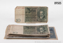 Konv. ca. 40 Geldscheine Deutsches Reich, dabei 10 und 20 Reichsmark 1929, gebrauchter Zustand, bitte besichtigen