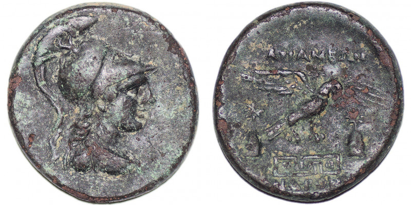 PHRYGIA. Apameia. Andronikos , Circa 100-50 BC. AE(8.79g, 24mm), Bust of Athena ...