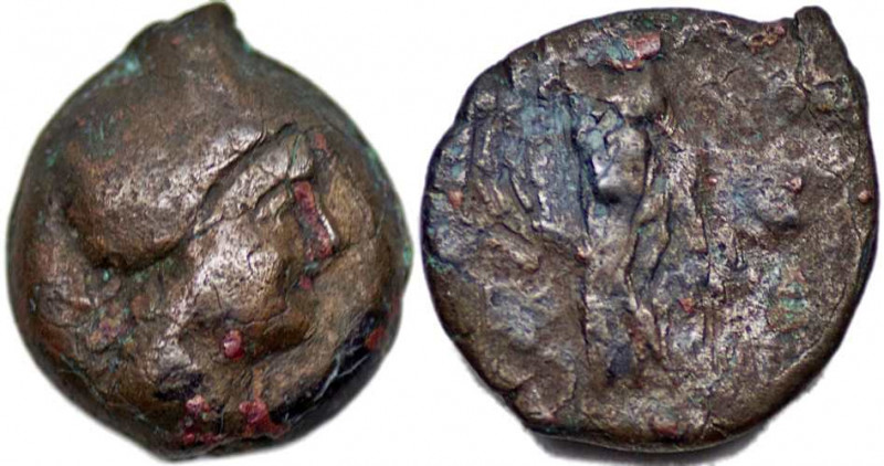 SELEUKID KINGS, Antiochos III. 222-187 BC. Æ (2.71g).Seleucia on the Tigris .