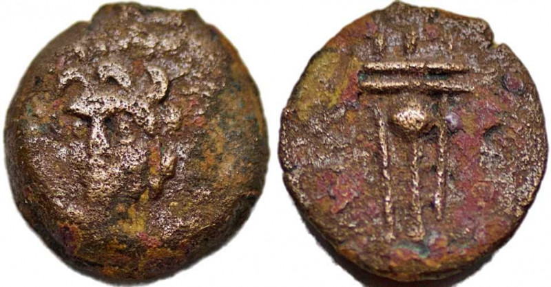 SELEUKID KINGS, Antiochos III. 222-187 BC. Æ (1.47g).Seleucia on the Tigris . Di...
