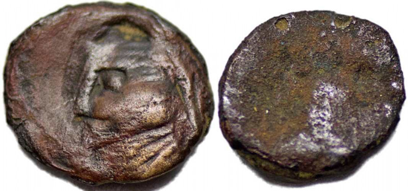 KINGS of PARTHIA. Phraates III. 70-58/7 BC. AE 1/2 Chalkon (0.52g). Very Rare