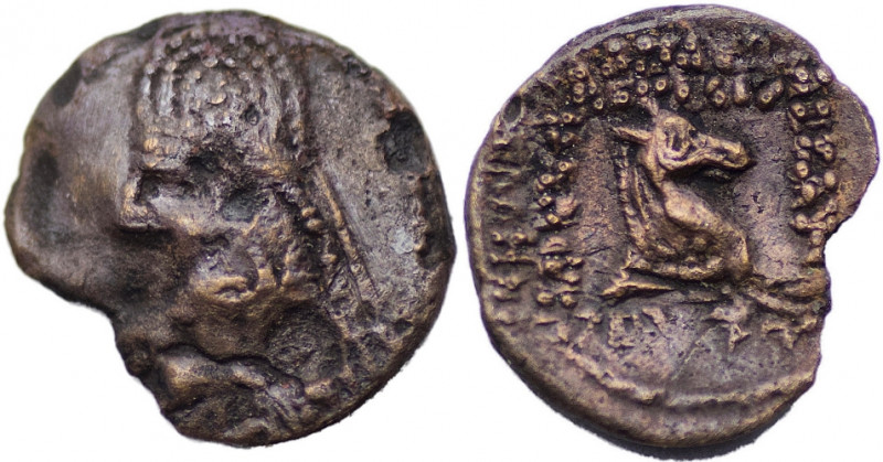 Parthian Kingdom. Mithradates II. 121-91 B.C. Æ chalkon (13 mm, 1.60 g). Susa. B...