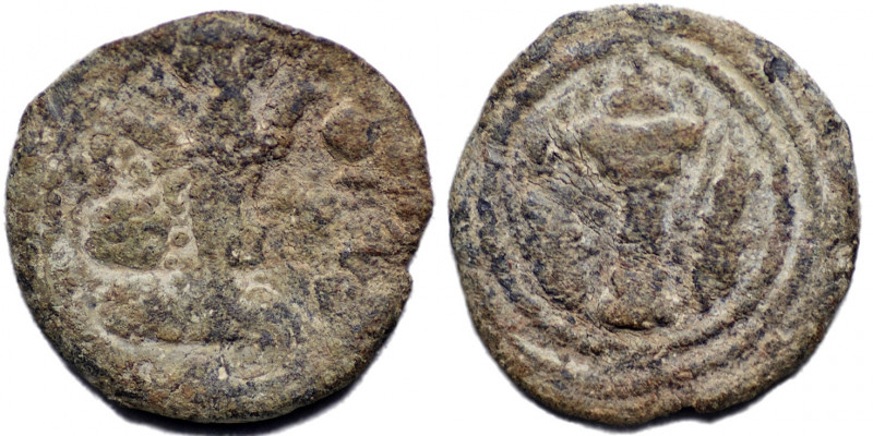 SASANIAN Empire, Shahpur II, AD 309-379. Lead Pashiz (4.73 gm; 19 mm). No mint. ...