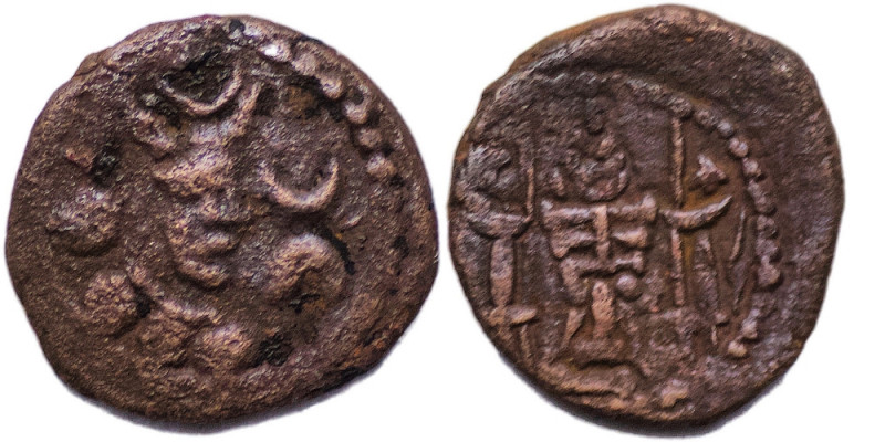 SASANIAN KINGS, Vahram V (Varahran), AD 420-438, AE Pashiz(1.38g/12mm)Vahram’s b...