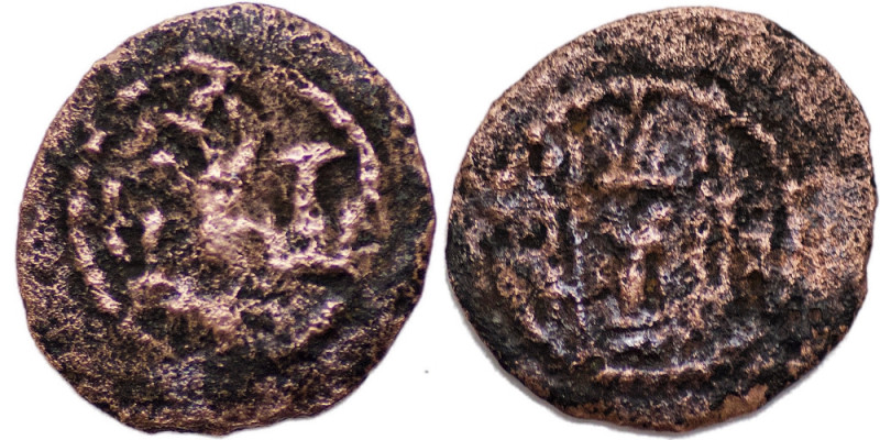 Sasanian Kingdom. Yazdgard II. A.D. 438-457. AE Pashiz (0.89g/ 14mm). Bust of Ya...