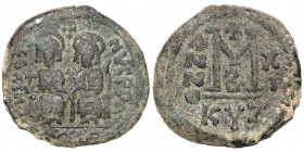 Byzantine CoinsJUSTIN II (565-578). Follis. Kyzikos. Year 10
