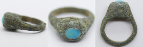 Copper Turquoise Stone ring 1st-2nd AD