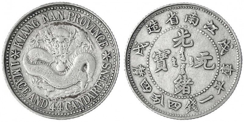 China
Qing-Dynastie. De Zong, 1875-1908
20 Cents (1 Mace and 4.4 Candareens) J...
