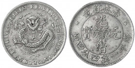 China
Qing-Dynastie. De Zong, 1875-1908
20 Cents o.J.(1898) Provinz Kirin. sehr schön. Lin Gwo Ming 512.