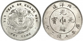 China
Qing-Dynastie. De Zong, 1875-1908
Dollar (Yuan) Jahr 25 = 1899. Provinz Chihli (Pei Yang). vorzüglich, kl. Kratzer, gereinigt. Lin Gwo Ming 45...