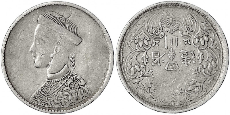 China
Qing-Dynastie. De Zong, 1875-1908
Rupee o.J., geprägt 1903. Provinz Szec...