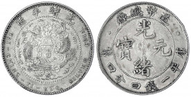 China
Qing-Dynastie. De Zong, 1875-1908
20 Cents o.J.(1908), Tientsin. sehr schön, zaponiert, selten. Lin Gwo Ming 12.